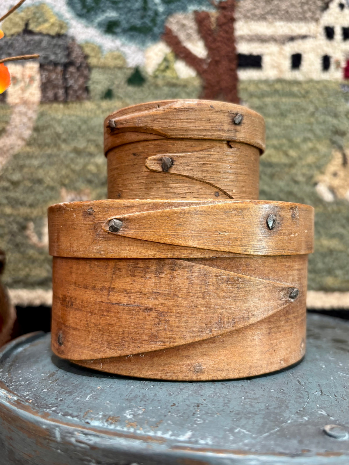 Set of Two Stacking Miniature Pantry Boxes, c1850-1890