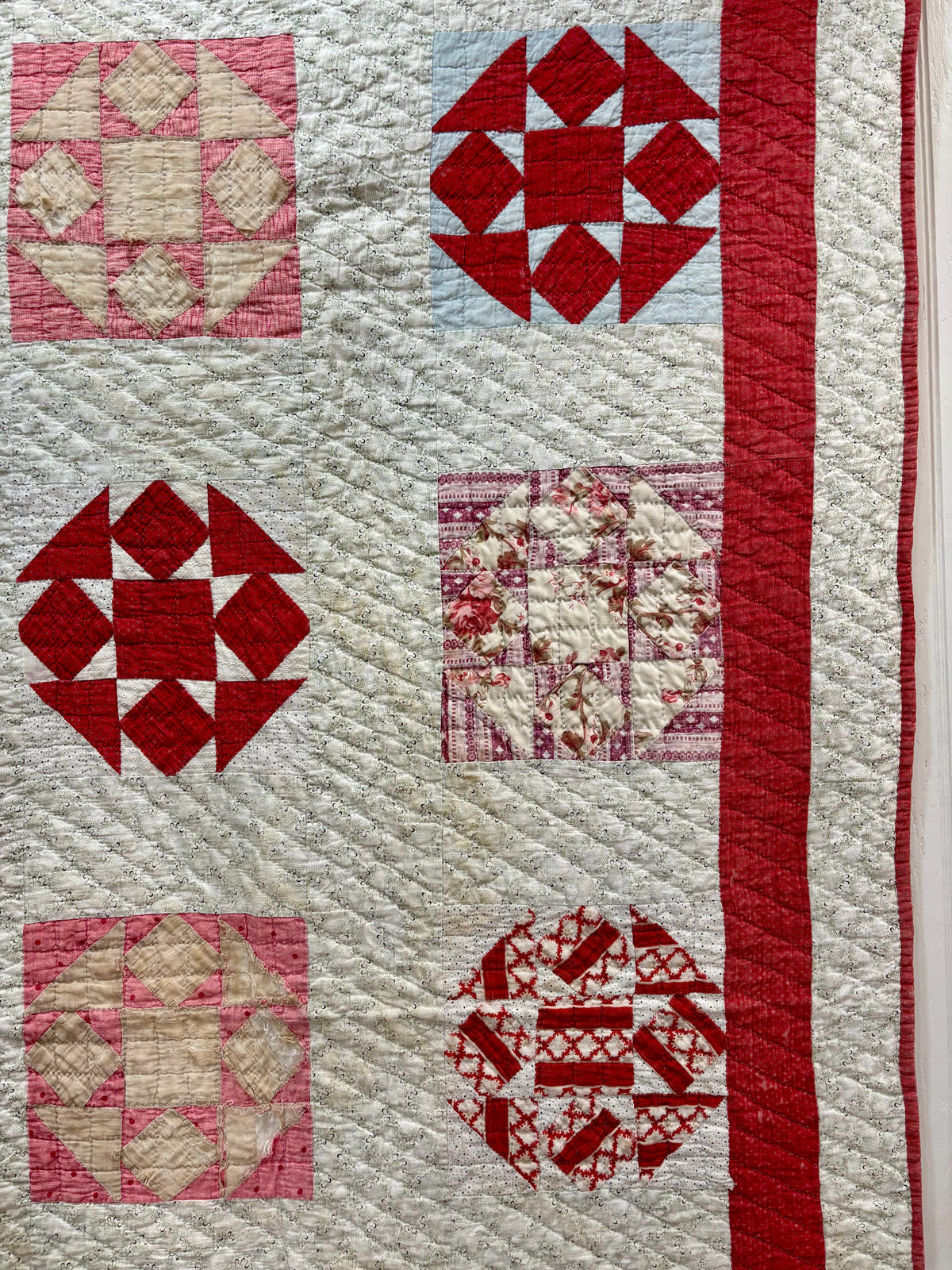c1900 Antique Churn Dash Quilt - 66x67”