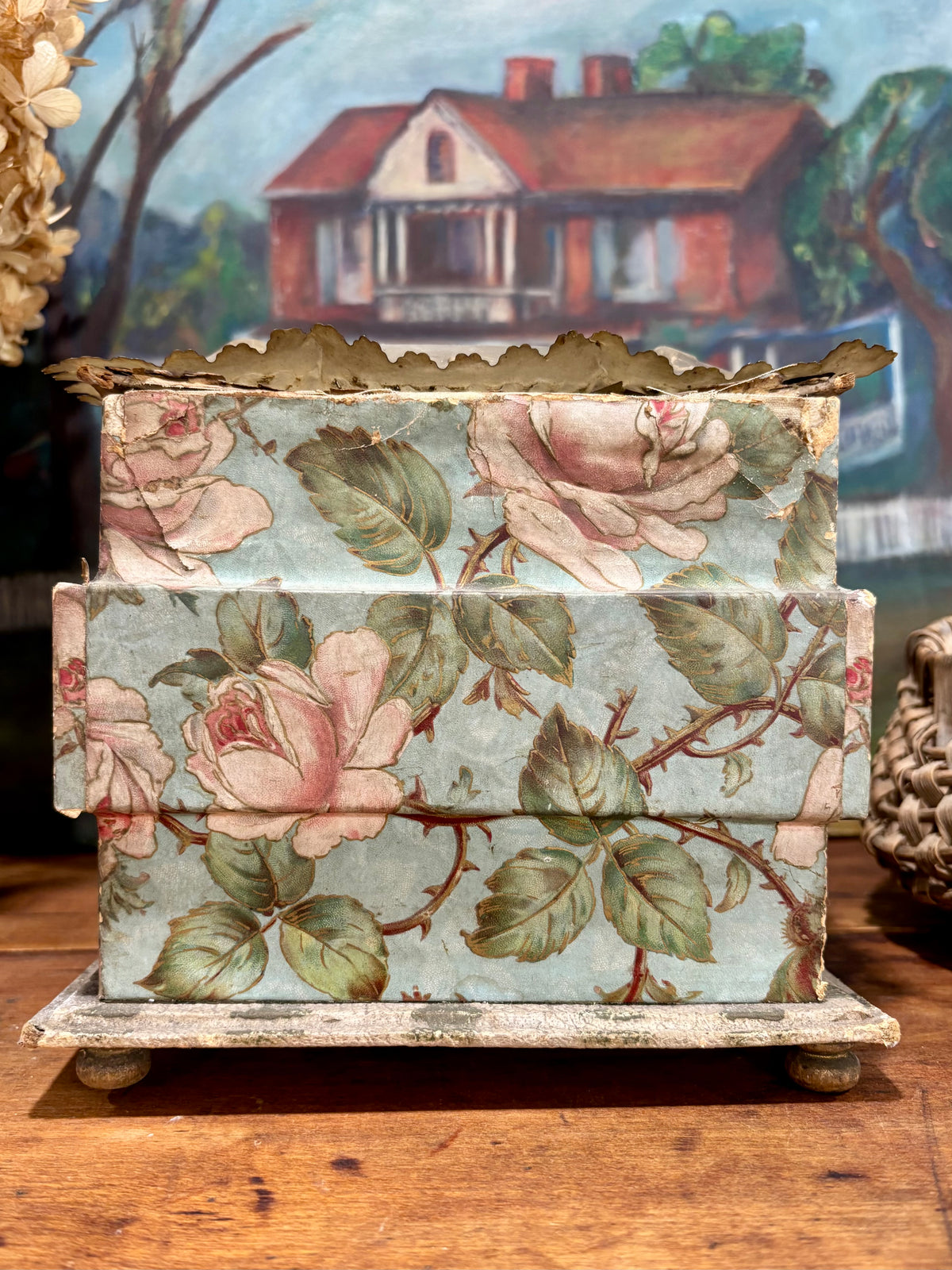 Victorian Floral Collar Box, c1880–1900