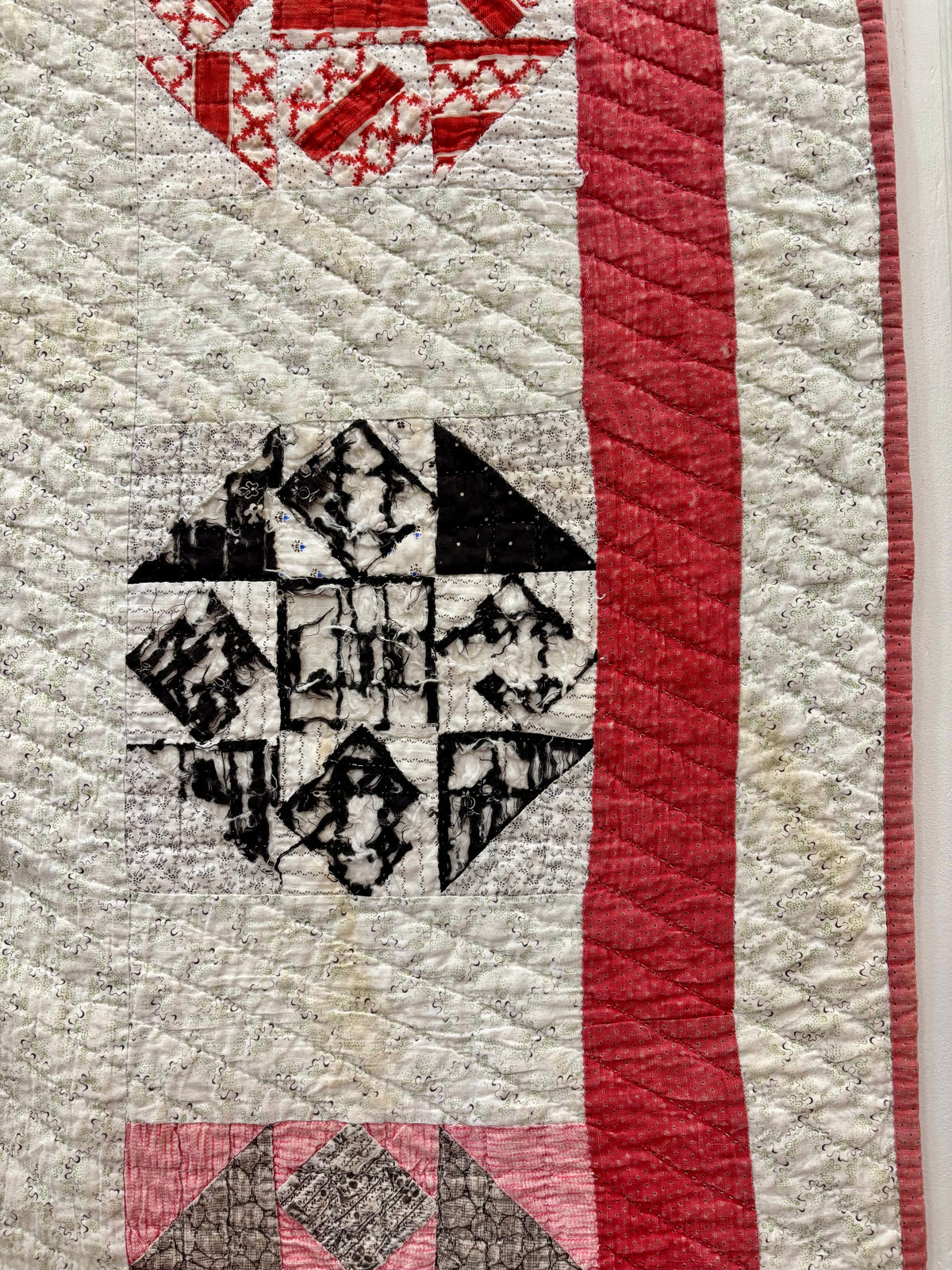c1900 Antique Churn Dash Quilt - 66x67”