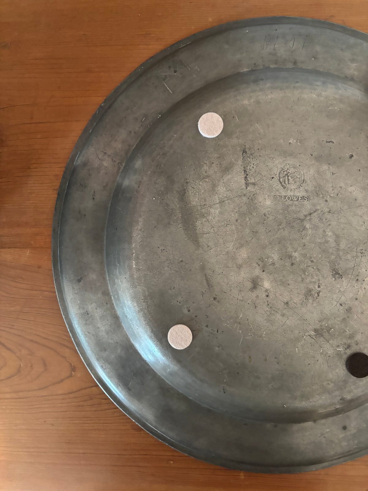 18th Century English Pewter Charger, George Lowes, Newcastle, c1750