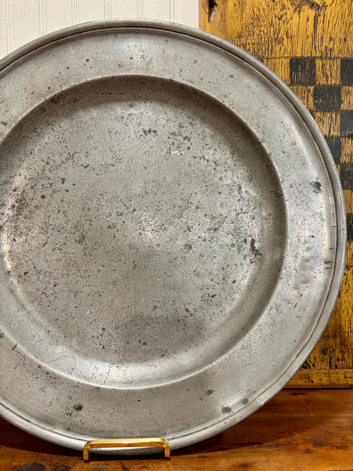 18th Century English Pewter Charger, George Lowes, Newcastle, c1750