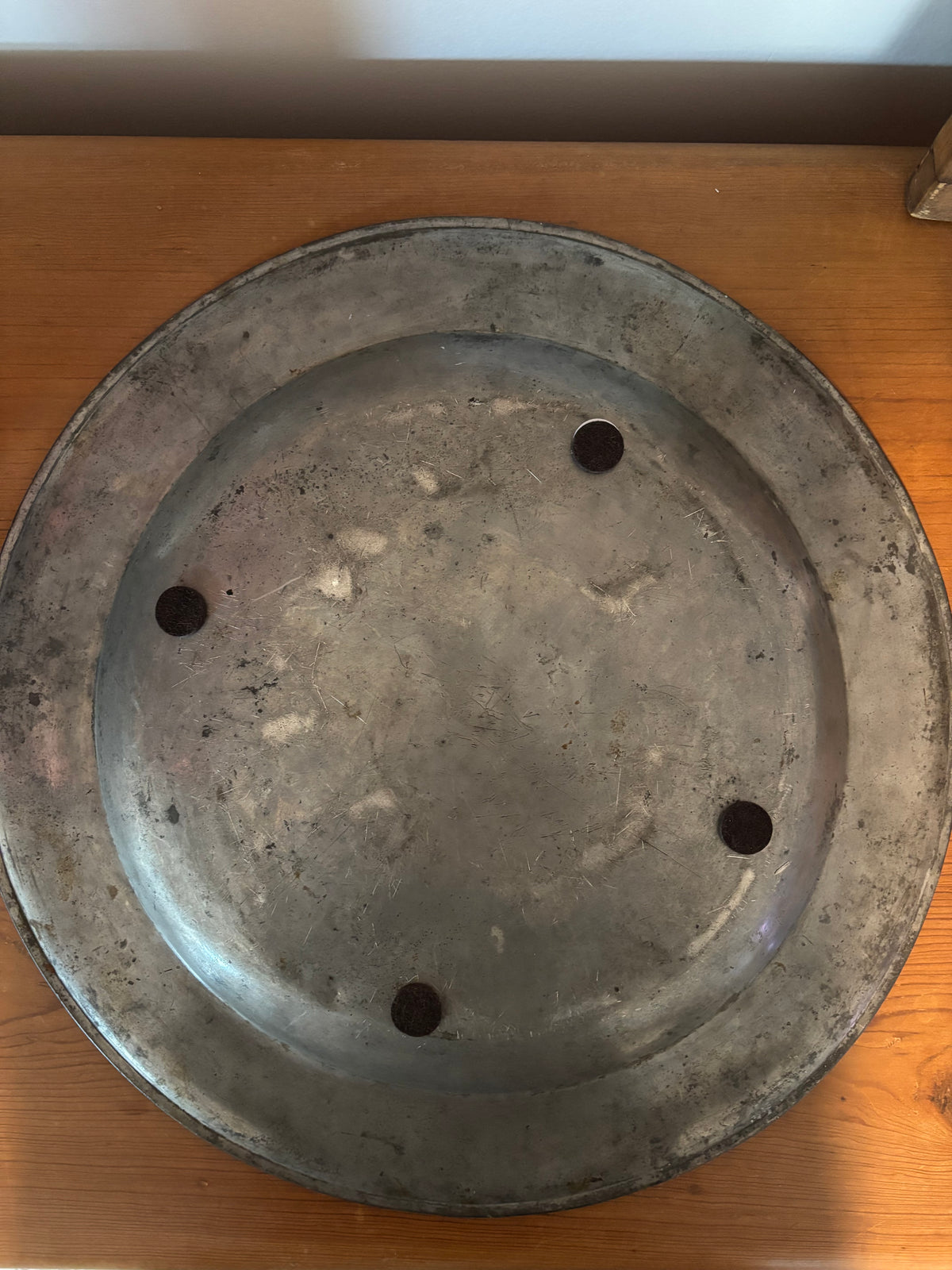 c1880s Antique Pewter Charger 16½”