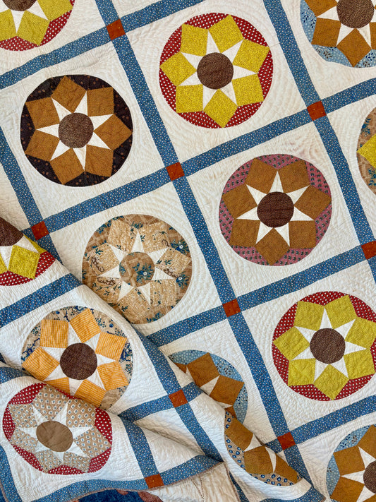 Antique Compass Star Quilt, c1880–1910