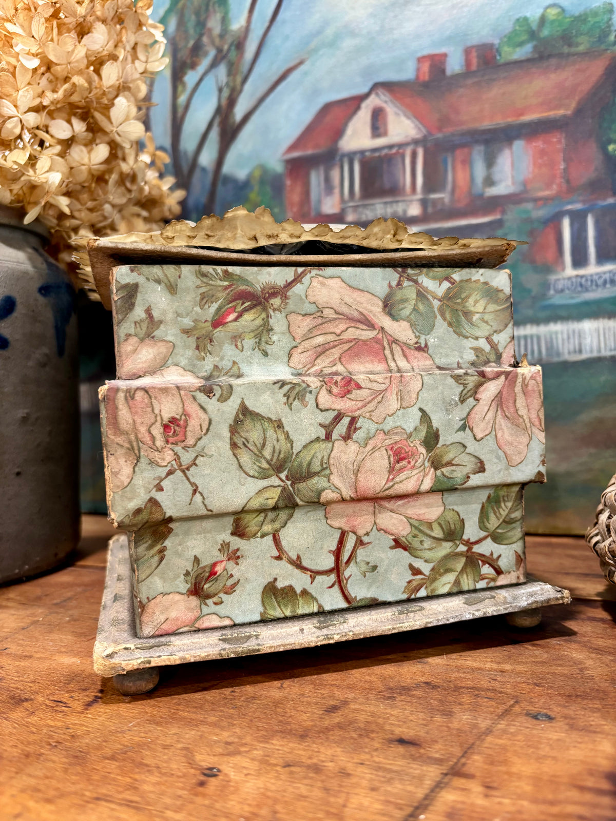 Victorian Floral Collar Box, c1880–1900