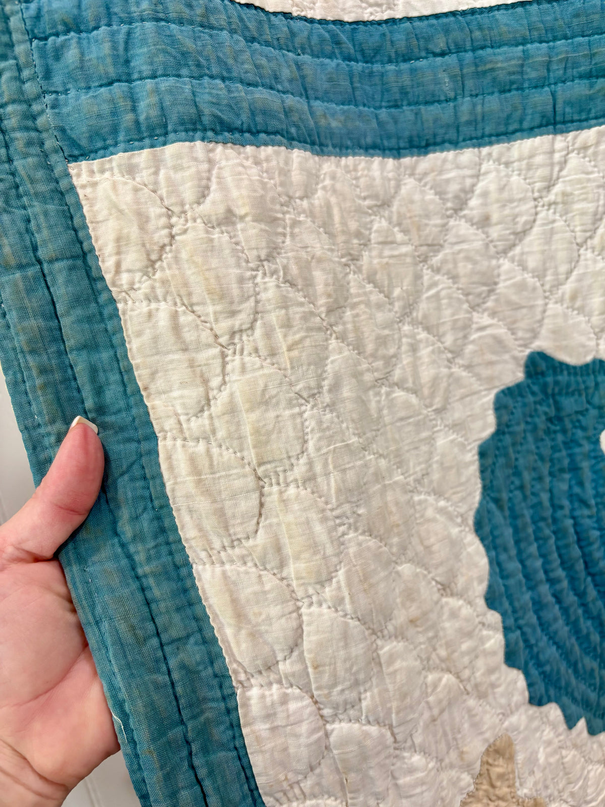 Antique Princess Feather Appliqué Quilt, c1900-1920
