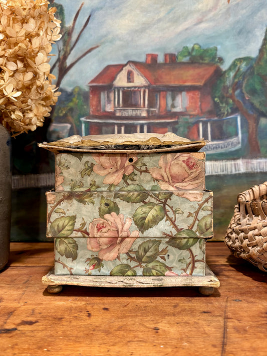 Victorian Floral Collar Box, c1880–1900