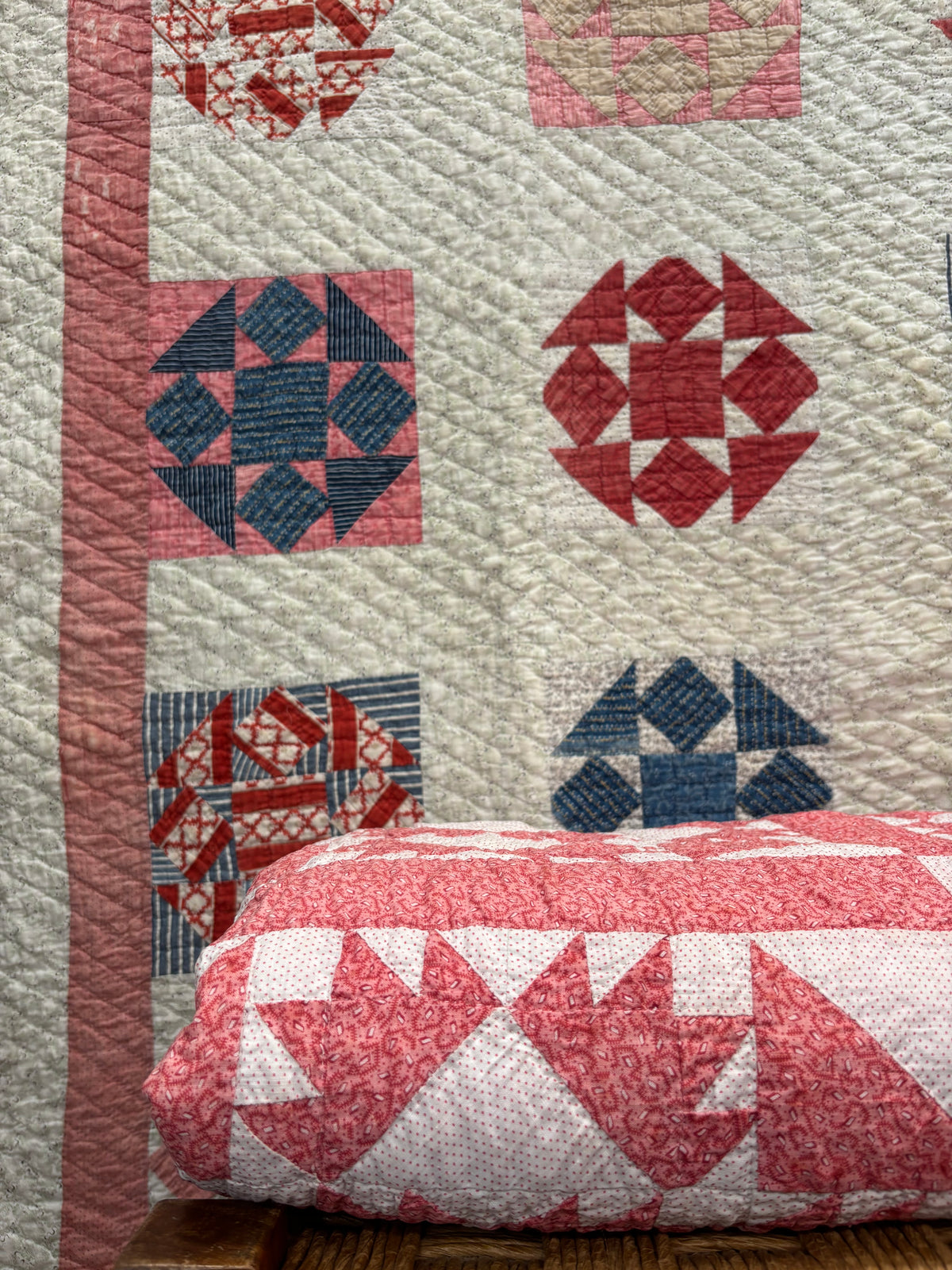 c1900 Antique Churn Dash Quilt - 66x67”