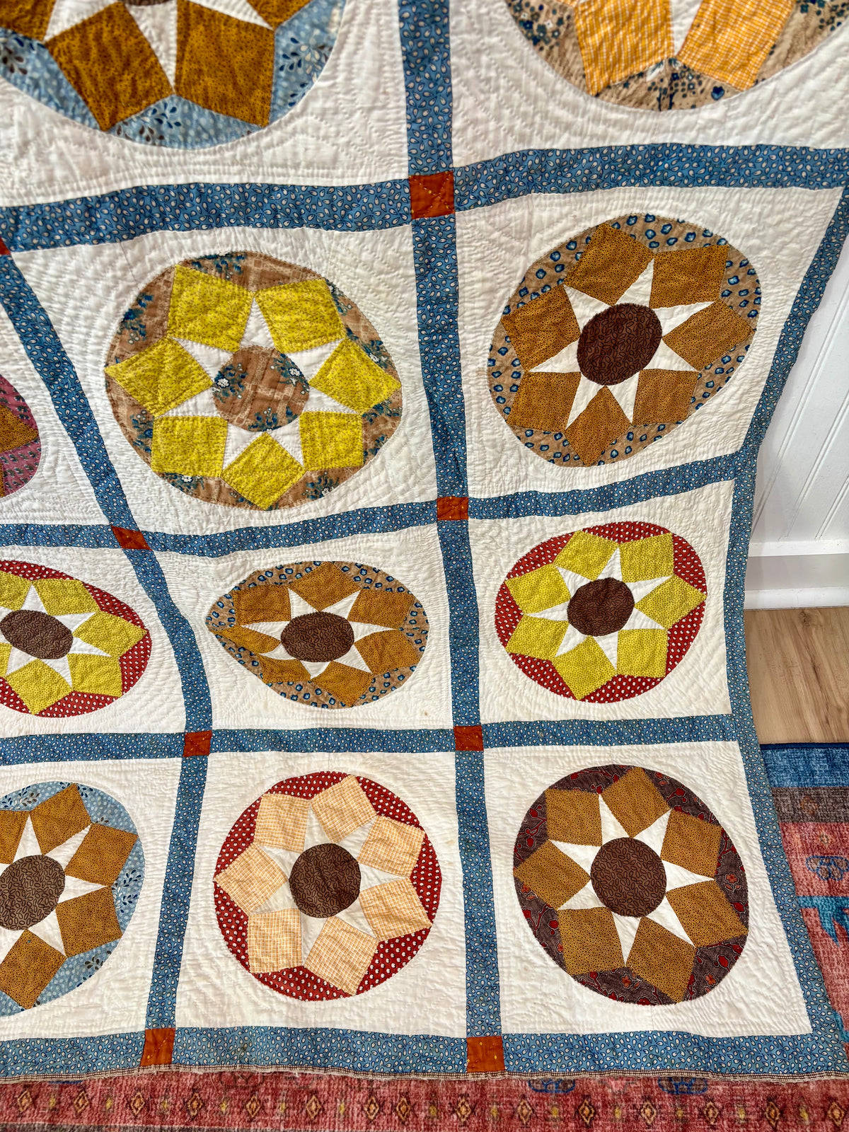 Antique Compass Star Quilt, c1880–1910
