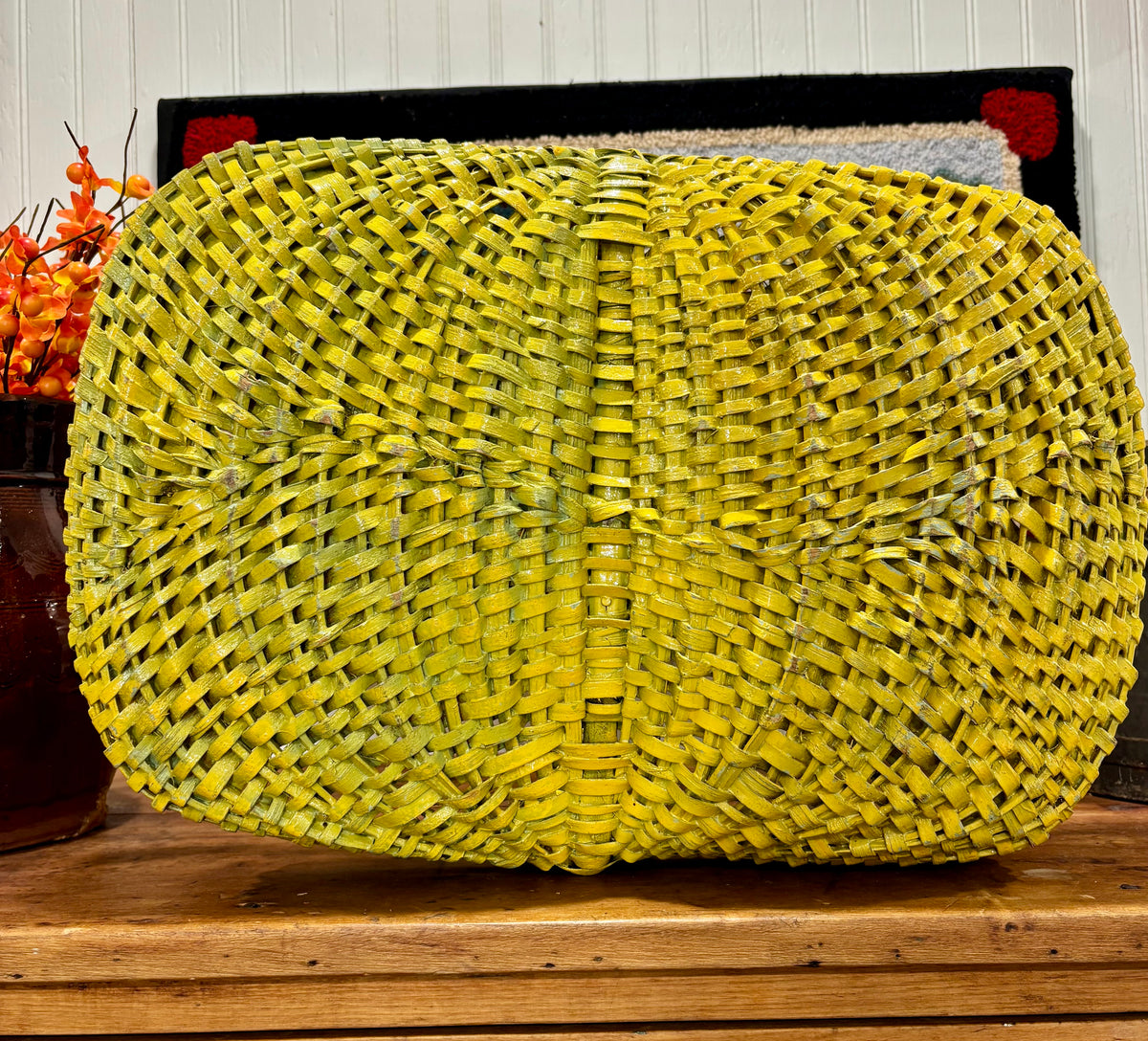 Early Painted Southern Appalachian Gathering Basket, c1890–1910