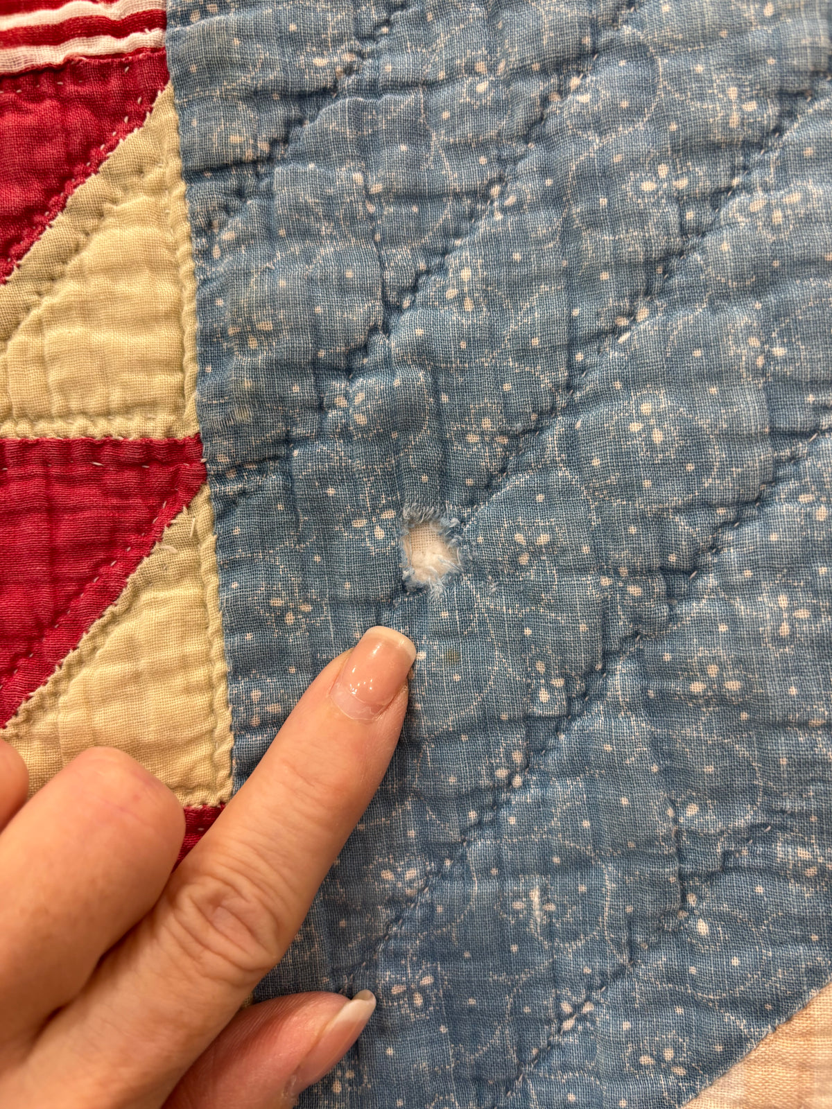 Antique Sawtooth Star & Hourglass Quilt, c1880–1910