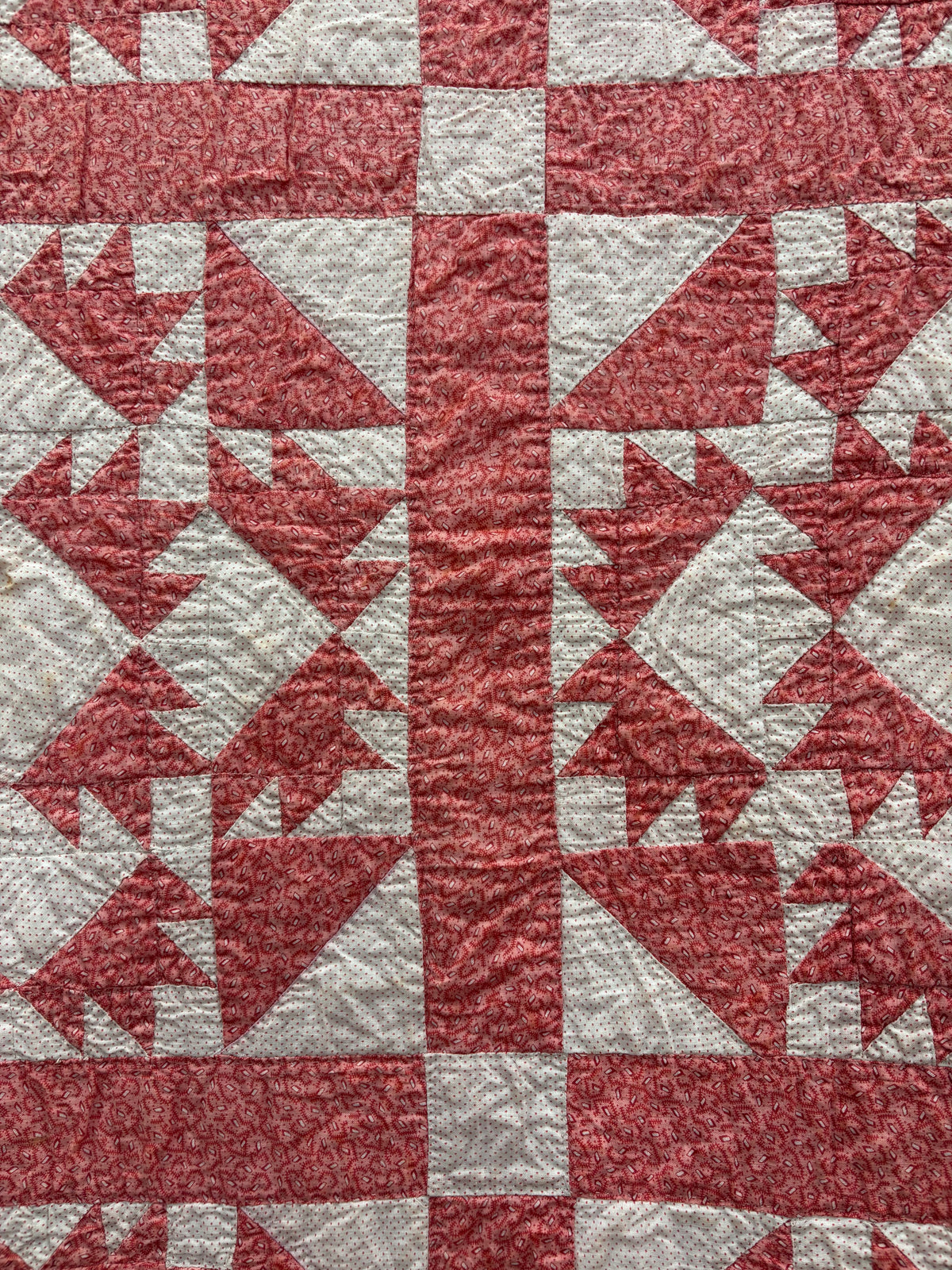 c1890–1910 Antique Bears Paw Quilt -76x77”