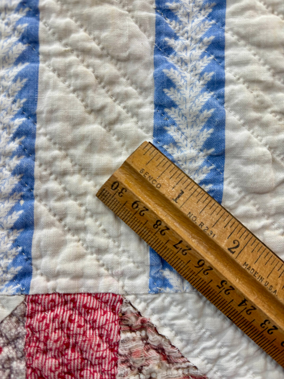 Antique Hand-Quilted Churn Dash Quilt, c1880–1910