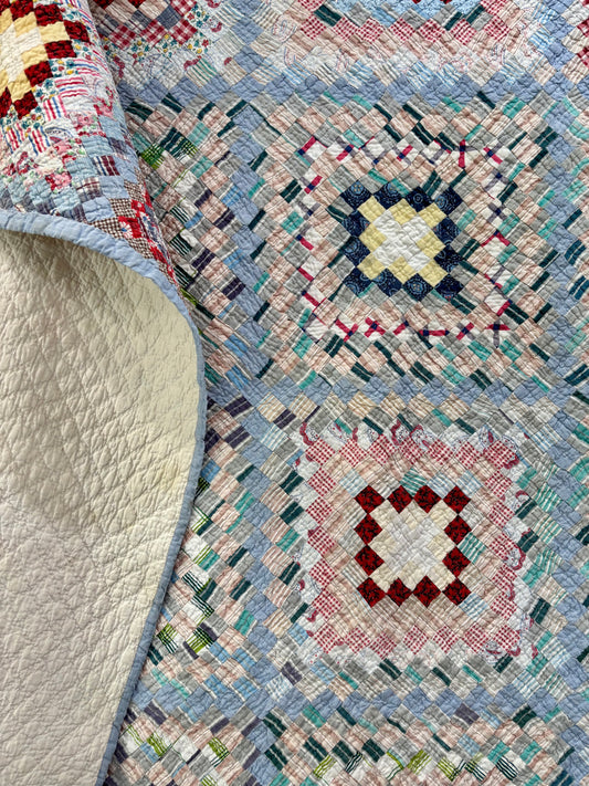 Postage Stamp Trip Around the World Quilt c1930–1940