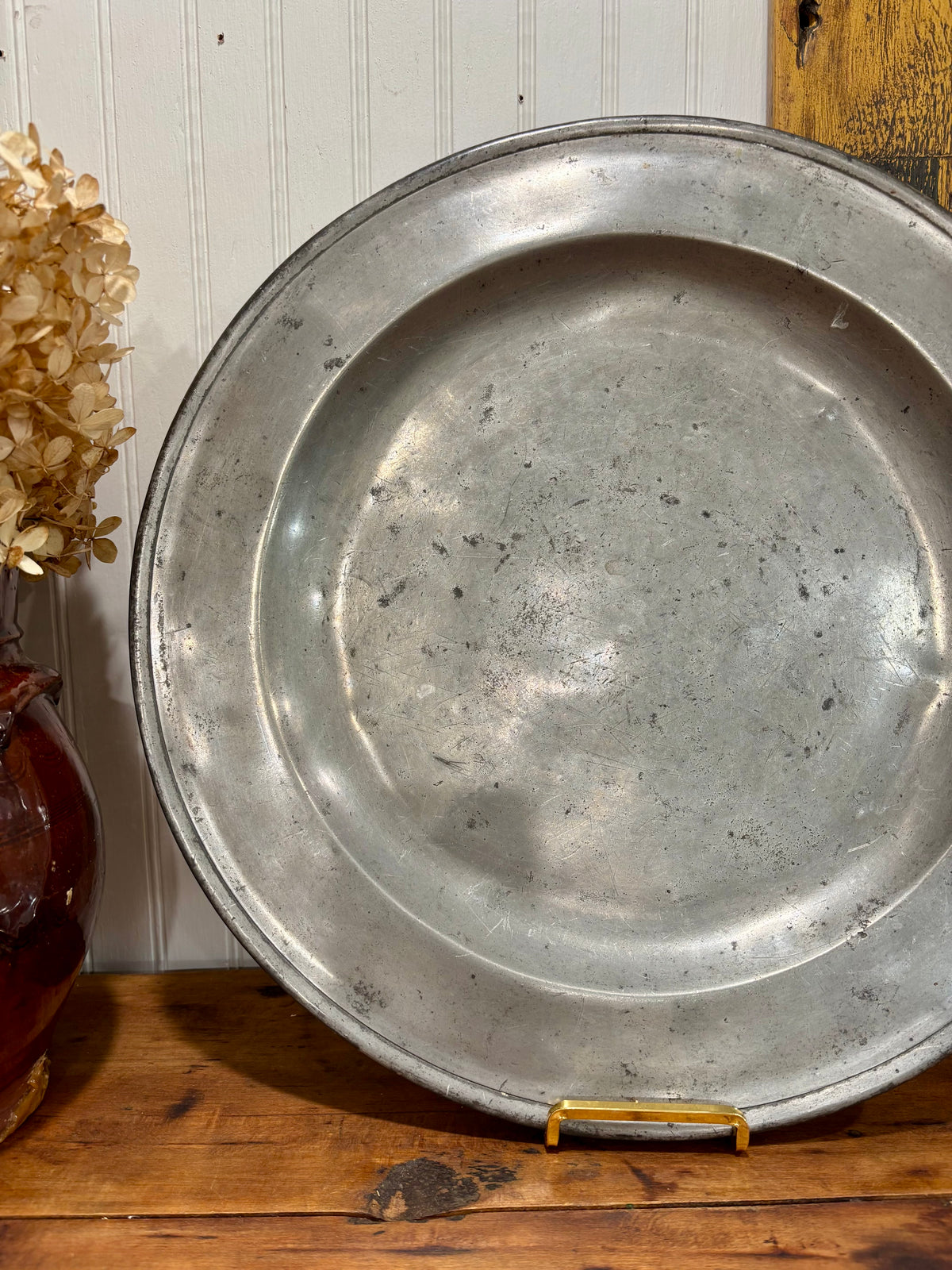 c1880s Antique Pewter Charger 16½”