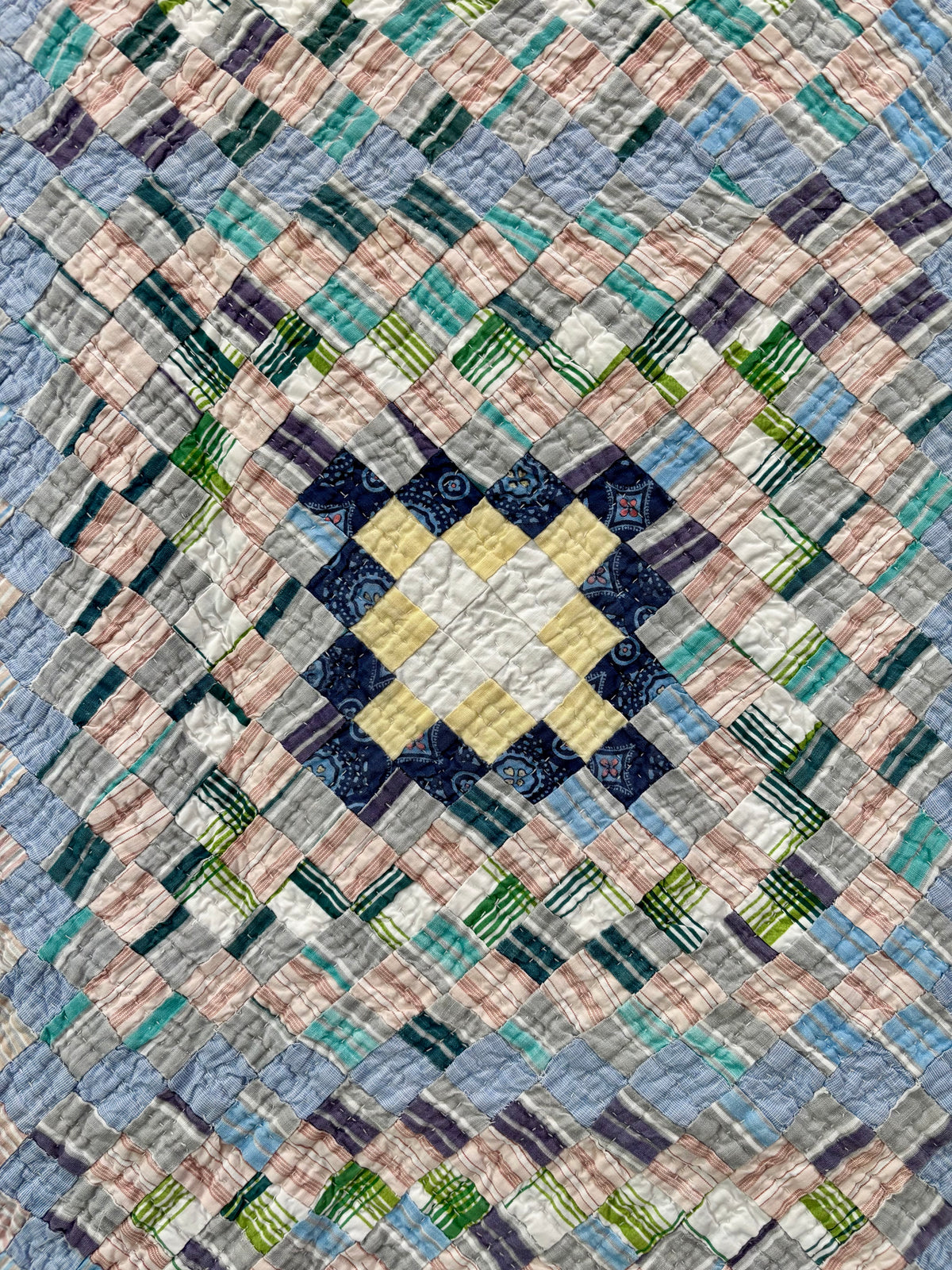 Postage Stamp Trip Around the World Quilt c1930–1940