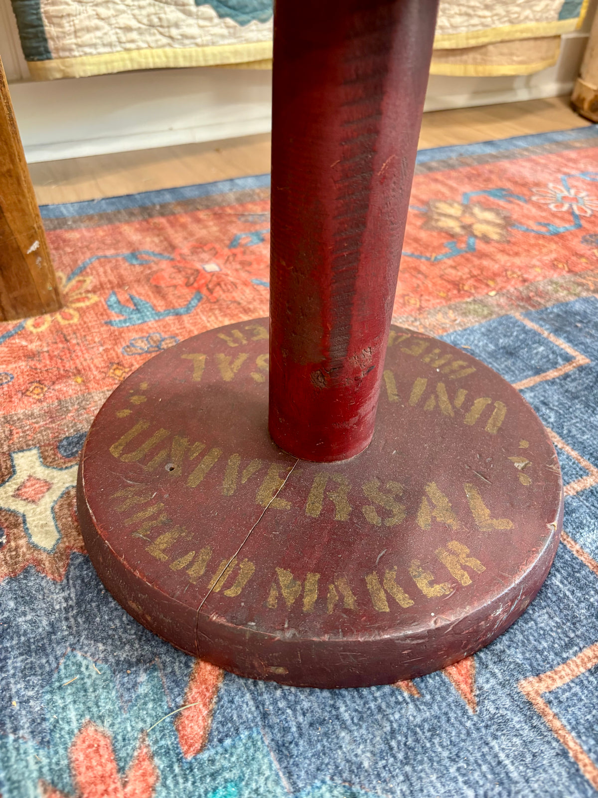 Antique Oxblood Red Painted Bread Advertising Display Stand, c1920-1940
