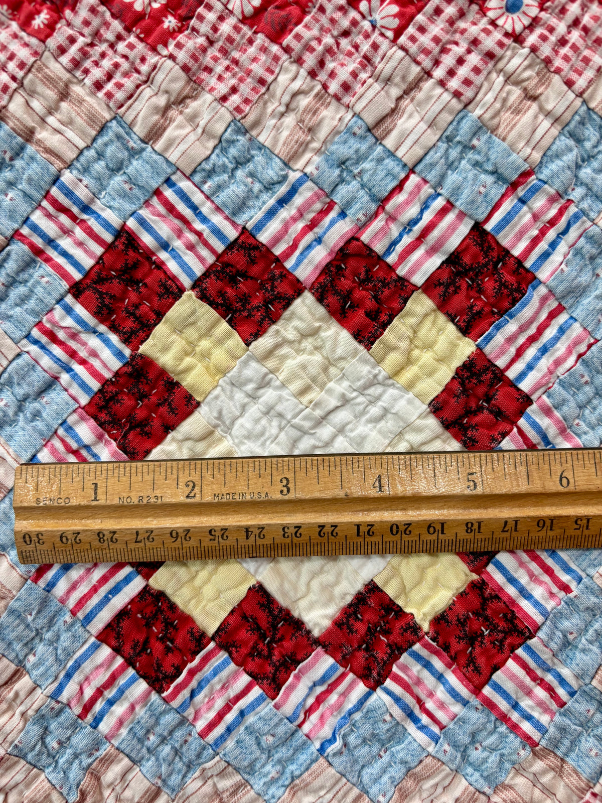 Postage Stamp Trip Around the World Quilt c1930–1940