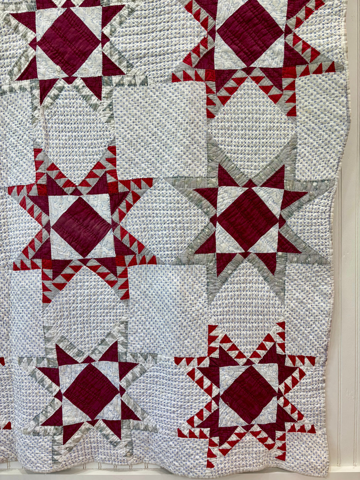 Antique Feathered Star Quilt, c1880–1900