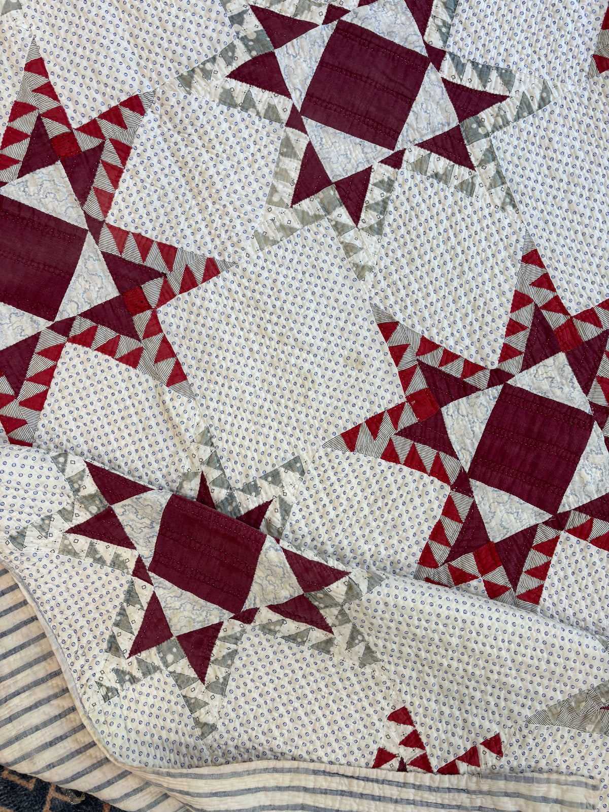 Antique Feathered Star Quilt, c1880–1900