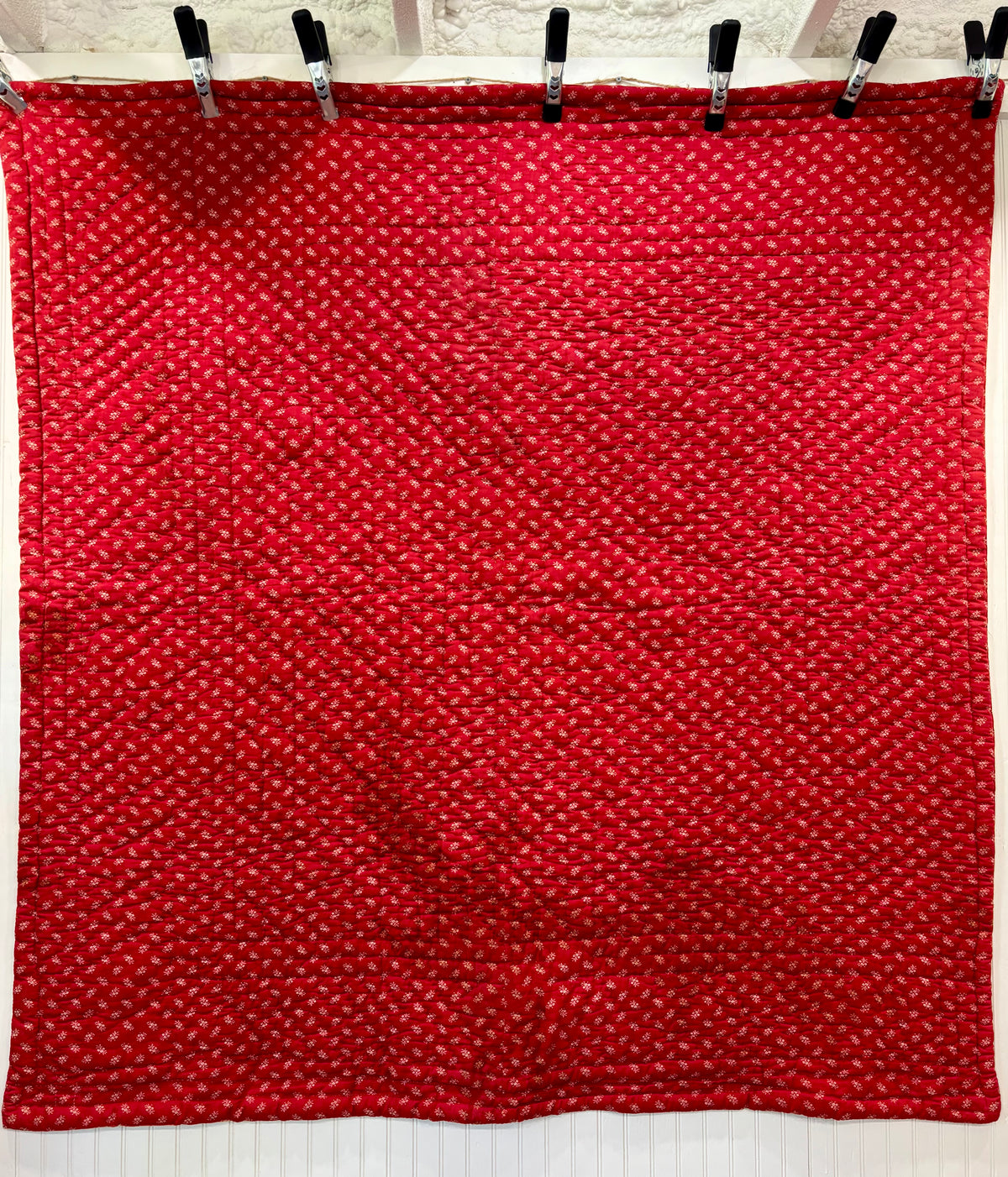 c1850-1865 American Antique Whole-Cloth Quilt - 69x69"