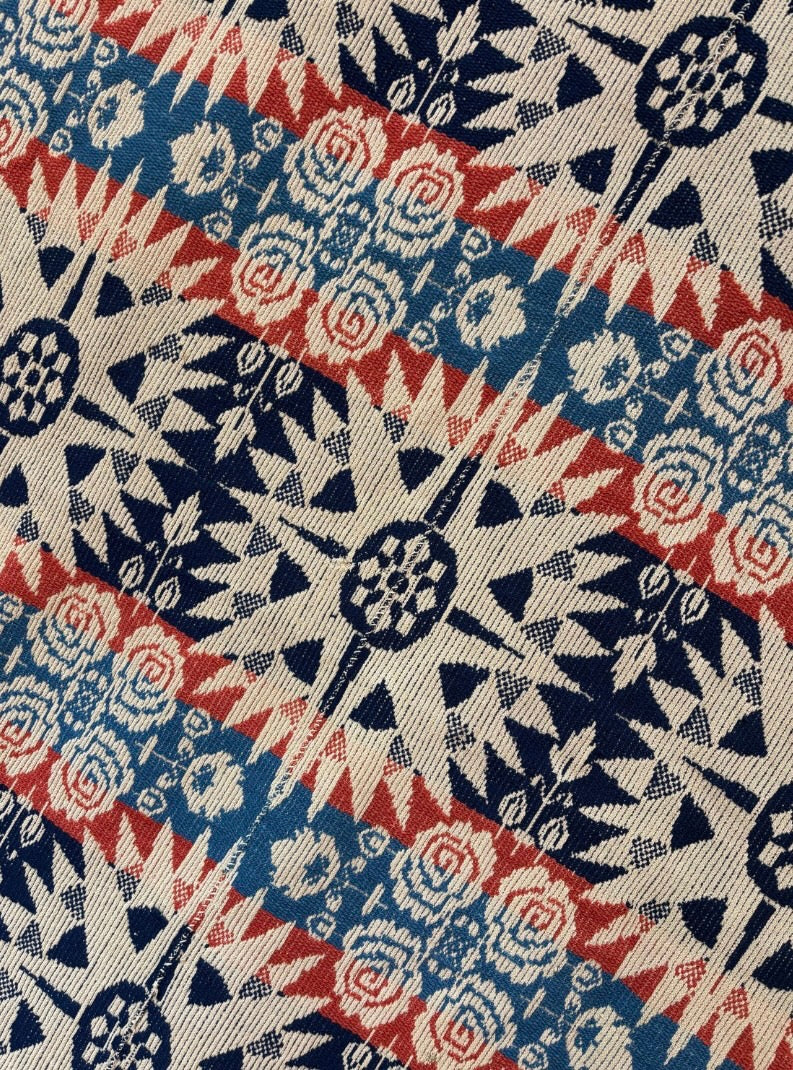 c1850s SIGNED Antique Damask Coverlet, John Bick, Rome, Ohio - Tri-color, Fringe Border, with Eagles