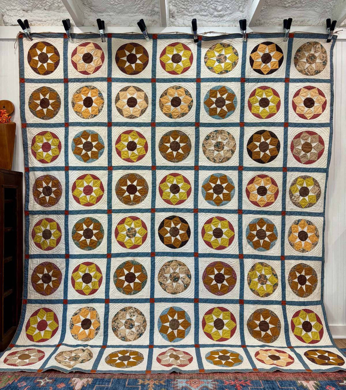Antique Compass Star Quilt, c1880–1910