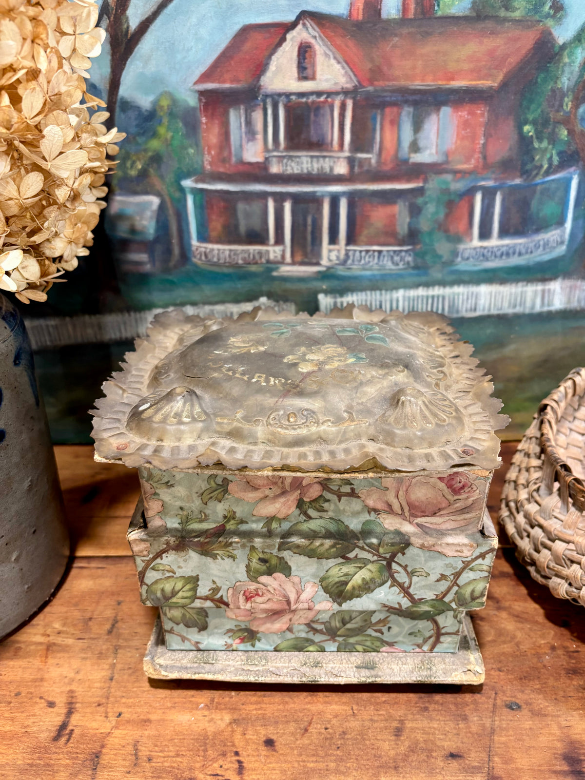 Victorian Floral Collar Box, c1880–1900
