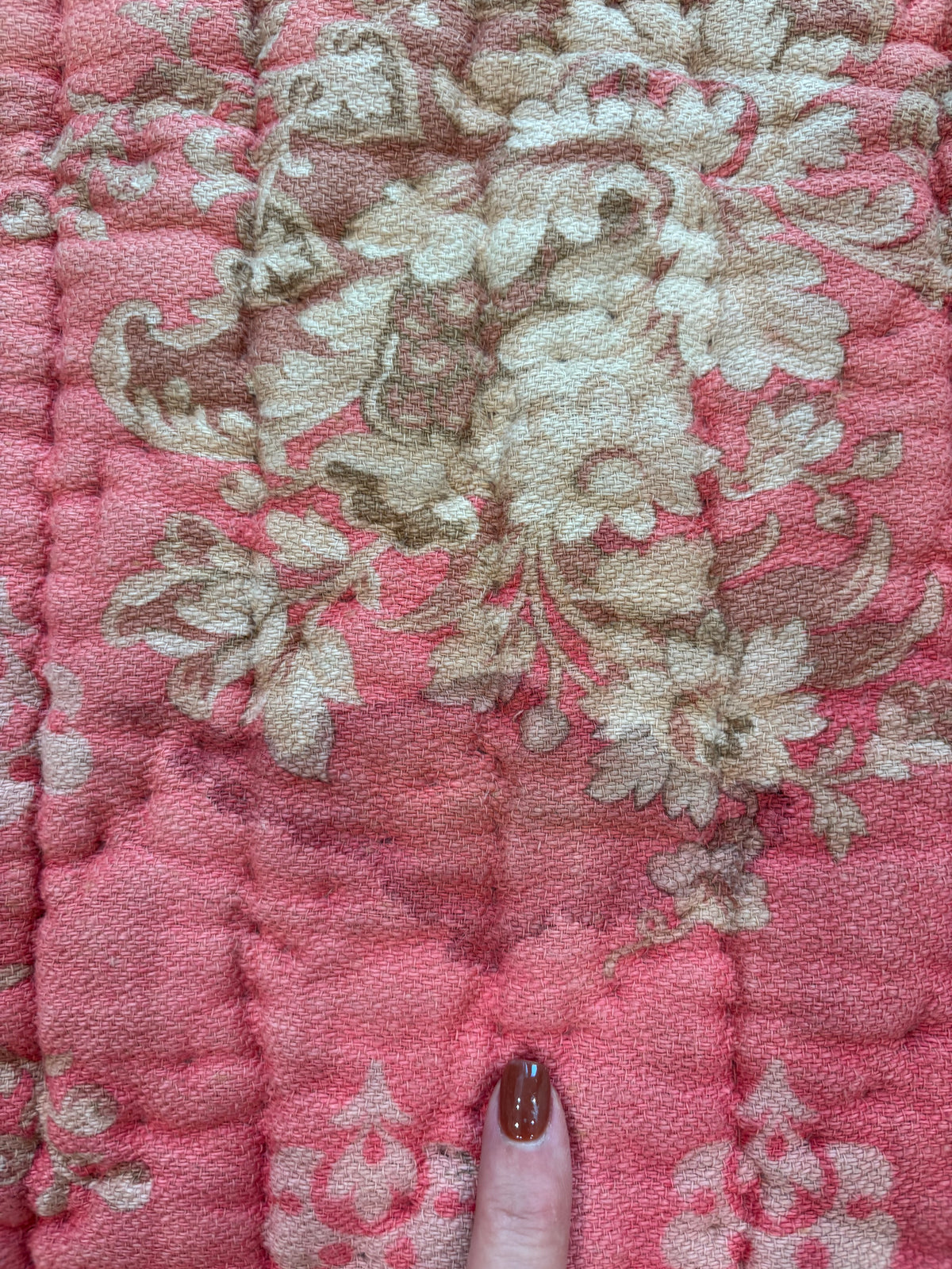 c1850-1865 American Antique Whole-Cloth Quilt - 69x69"