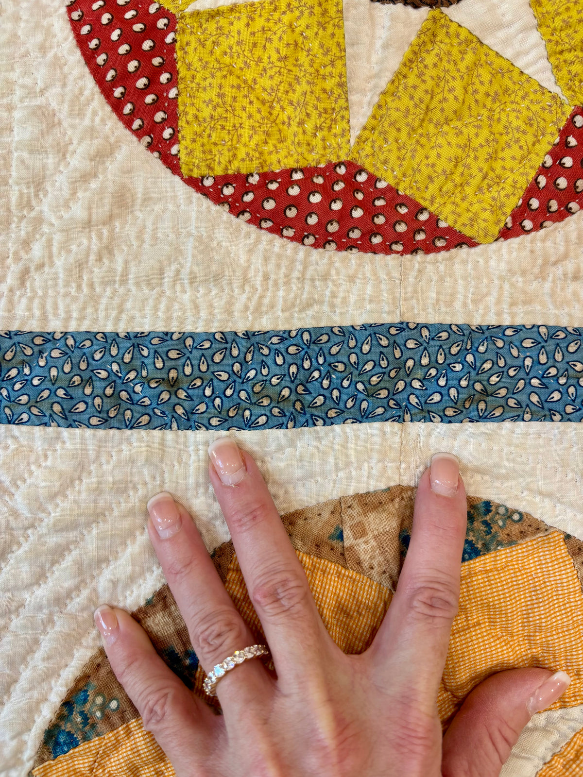 Antique Compass Star Quilt, c1880–1910