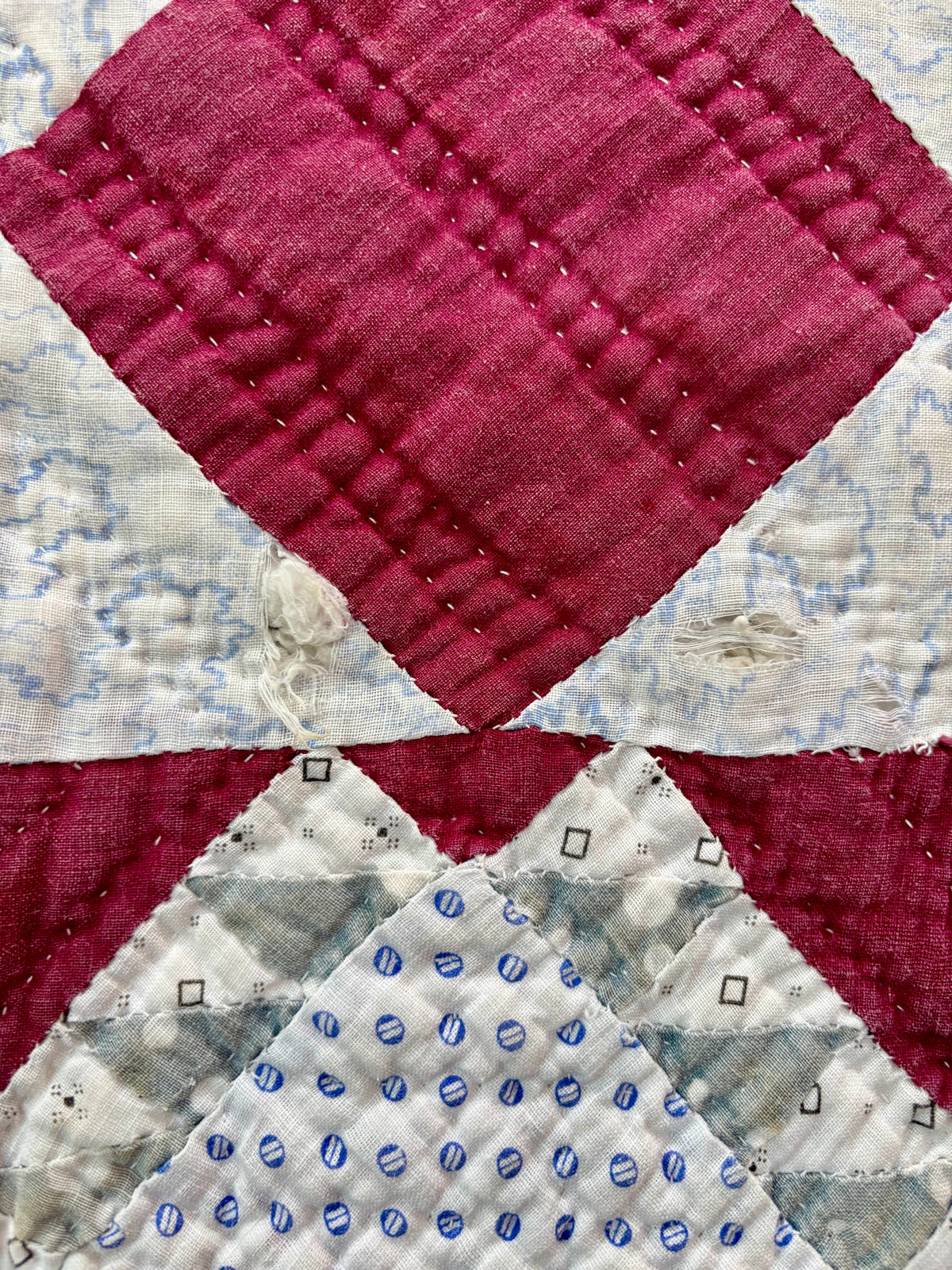 Antique Feathered Star Quilt, c1880–1900