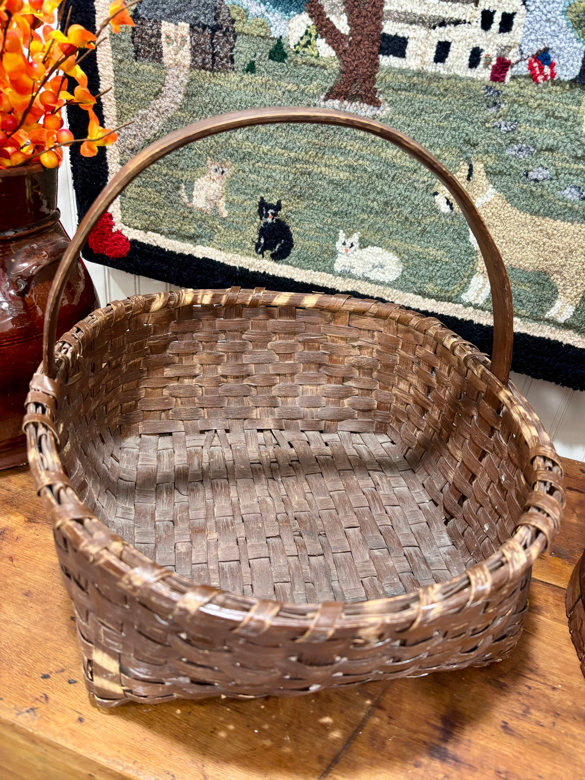 Early Painted Splint Gathering Basket, c1890–1910