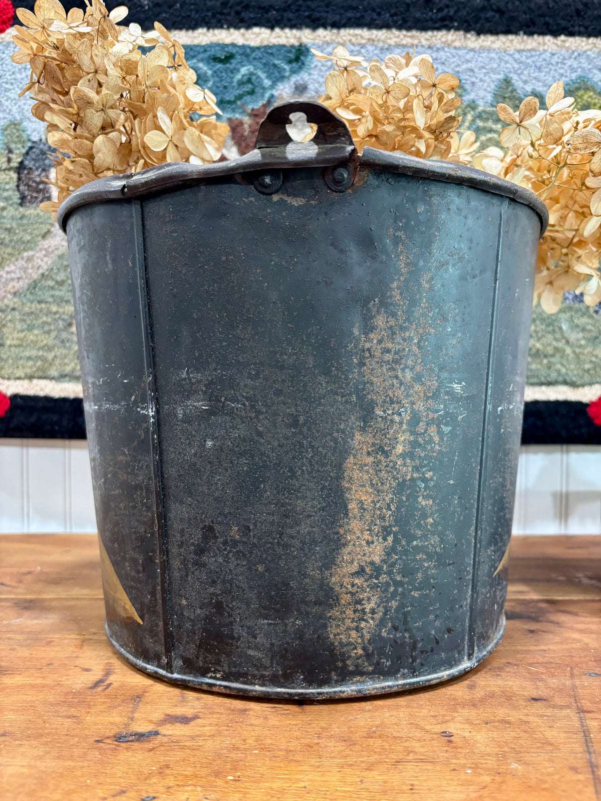 Vintage Tin Sap Bucket with Patriotic Eagle by Tom FitzSimons, c1960s