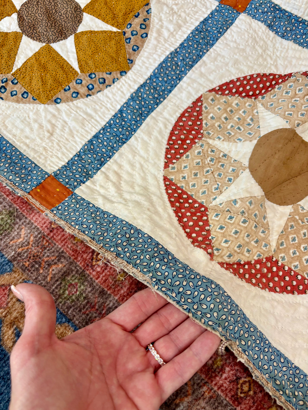 Antique Compass Star Quilt, c1880–1910