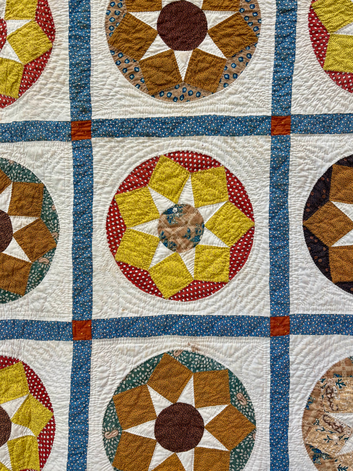 Antique Compass Star Quilt, c1880–1910