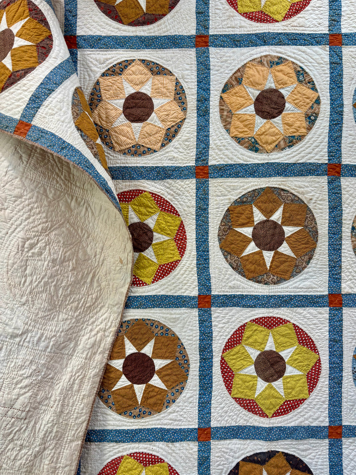 Antique Compass Star Quilt, c1880–1910