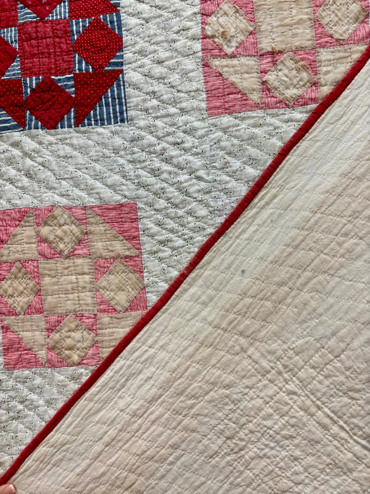 c1900 Antique Churn Dash Quilt - 66x67”