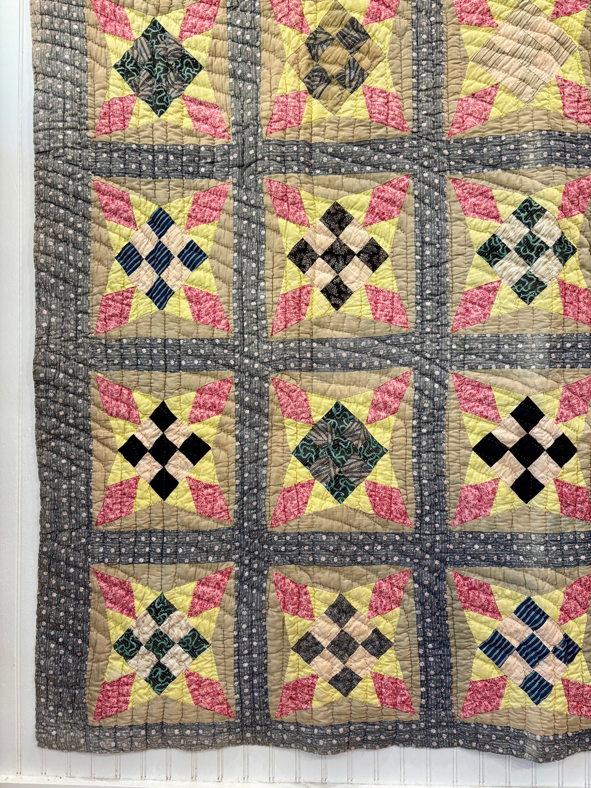 Antique Nine-Patch Star Variation Quilt, c1880–1910