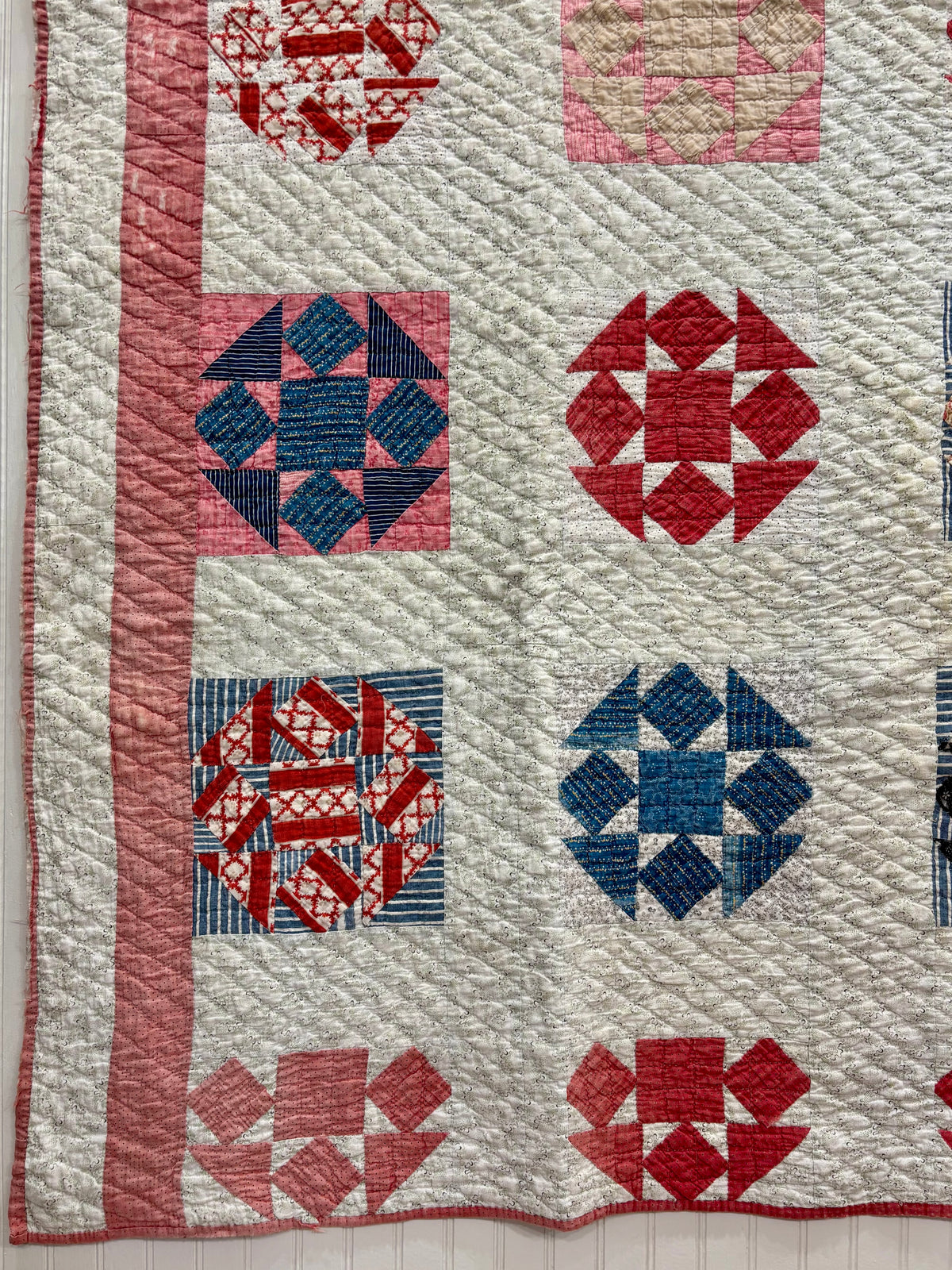 c1900 Antique Churn Dash Quilt - 66x67”