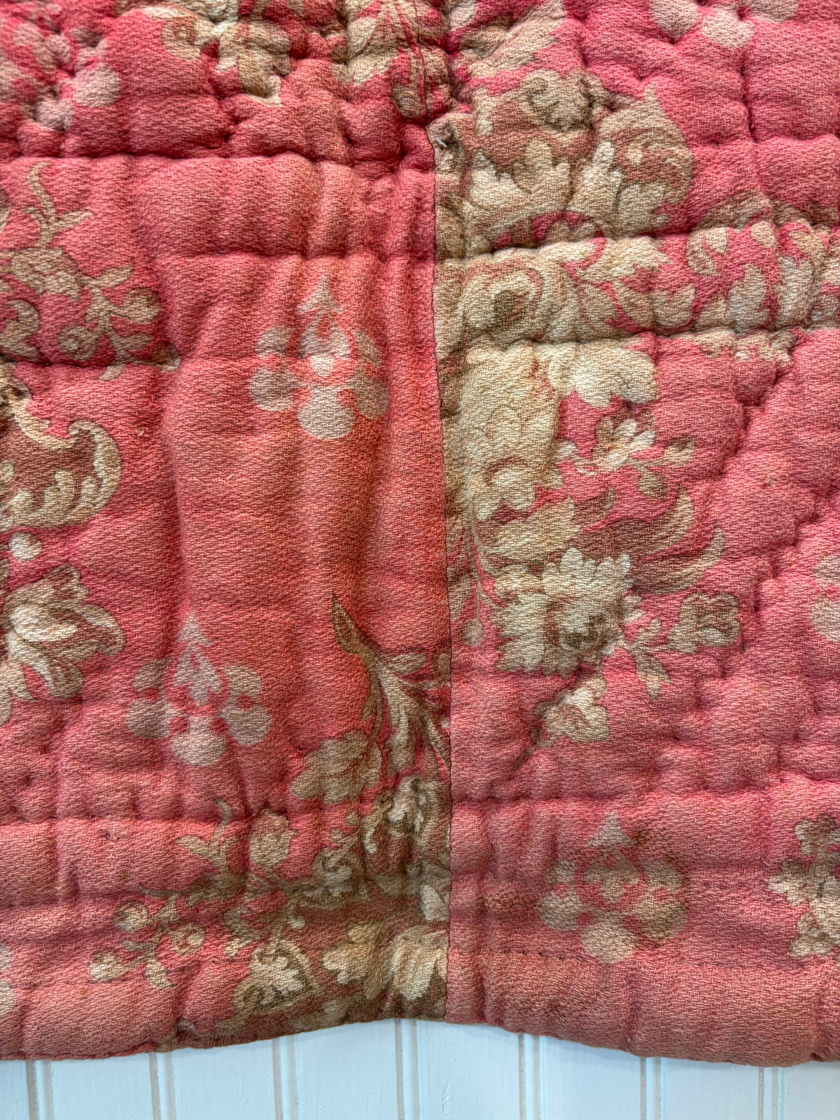c1850-1865 American Antique Whole-Cloth Quilt - 69x69"