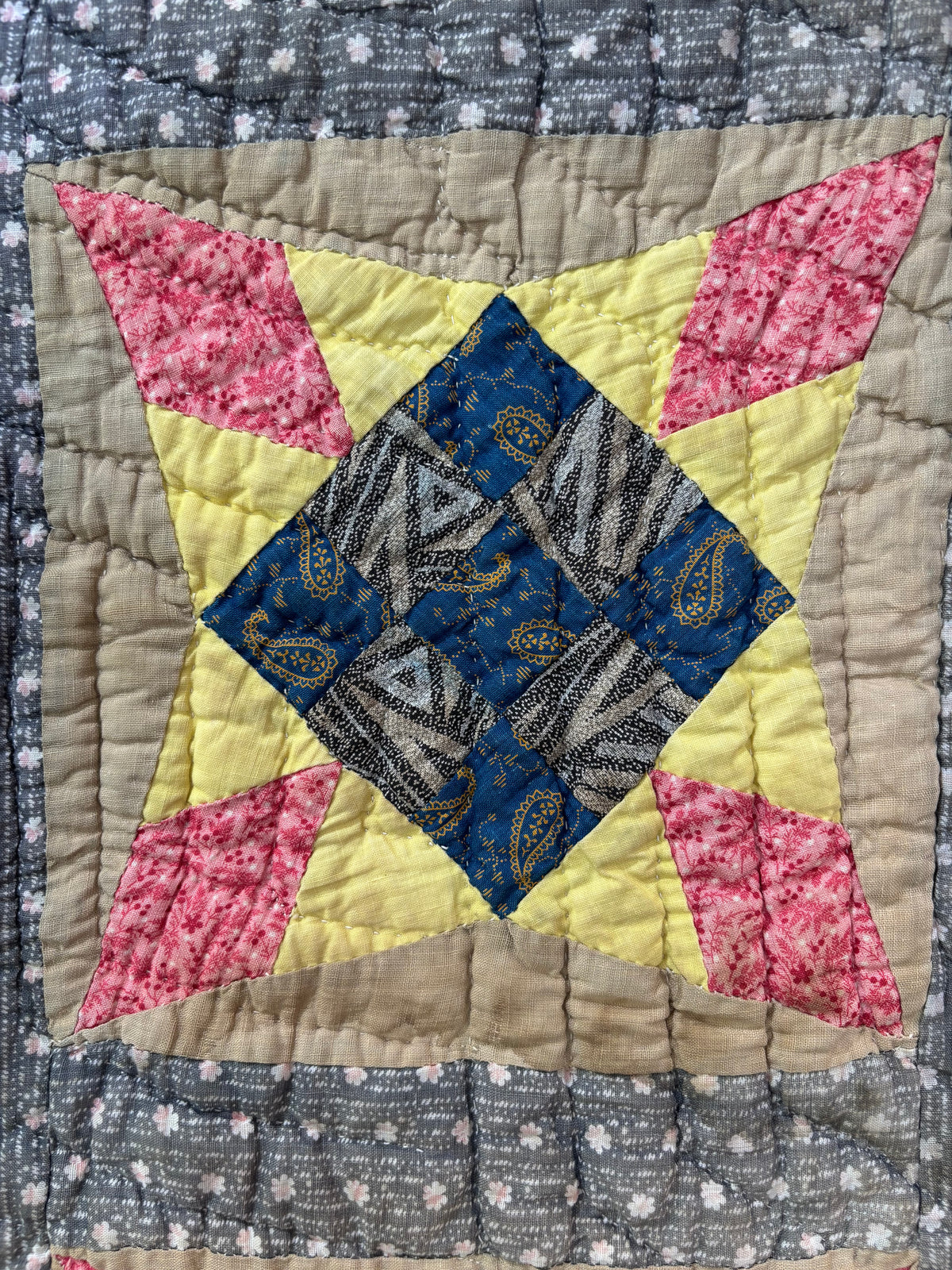 Antique Nine-Patch Star Variation Quilt, c1880–1910