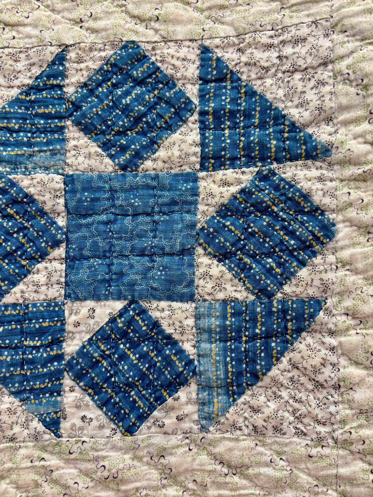 c1900 Antique Churn Dash Quilt - 66x67”