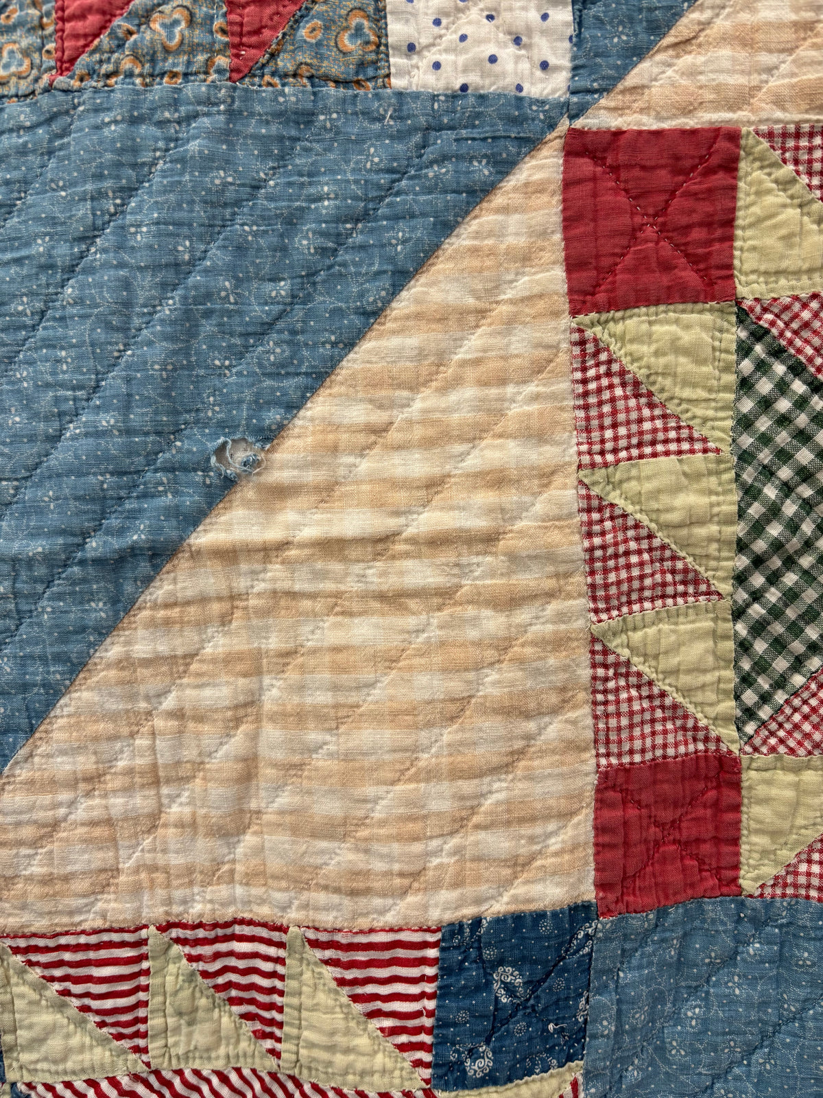 Antique Sawtooth Star & Hourglass Quilt, c1880–1910