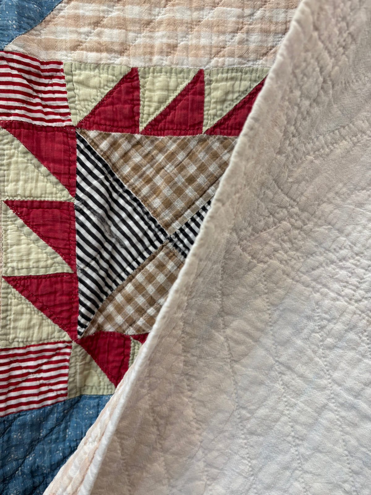 Antique Sawtooth Star & Hourglass Quilt, c1880–1910