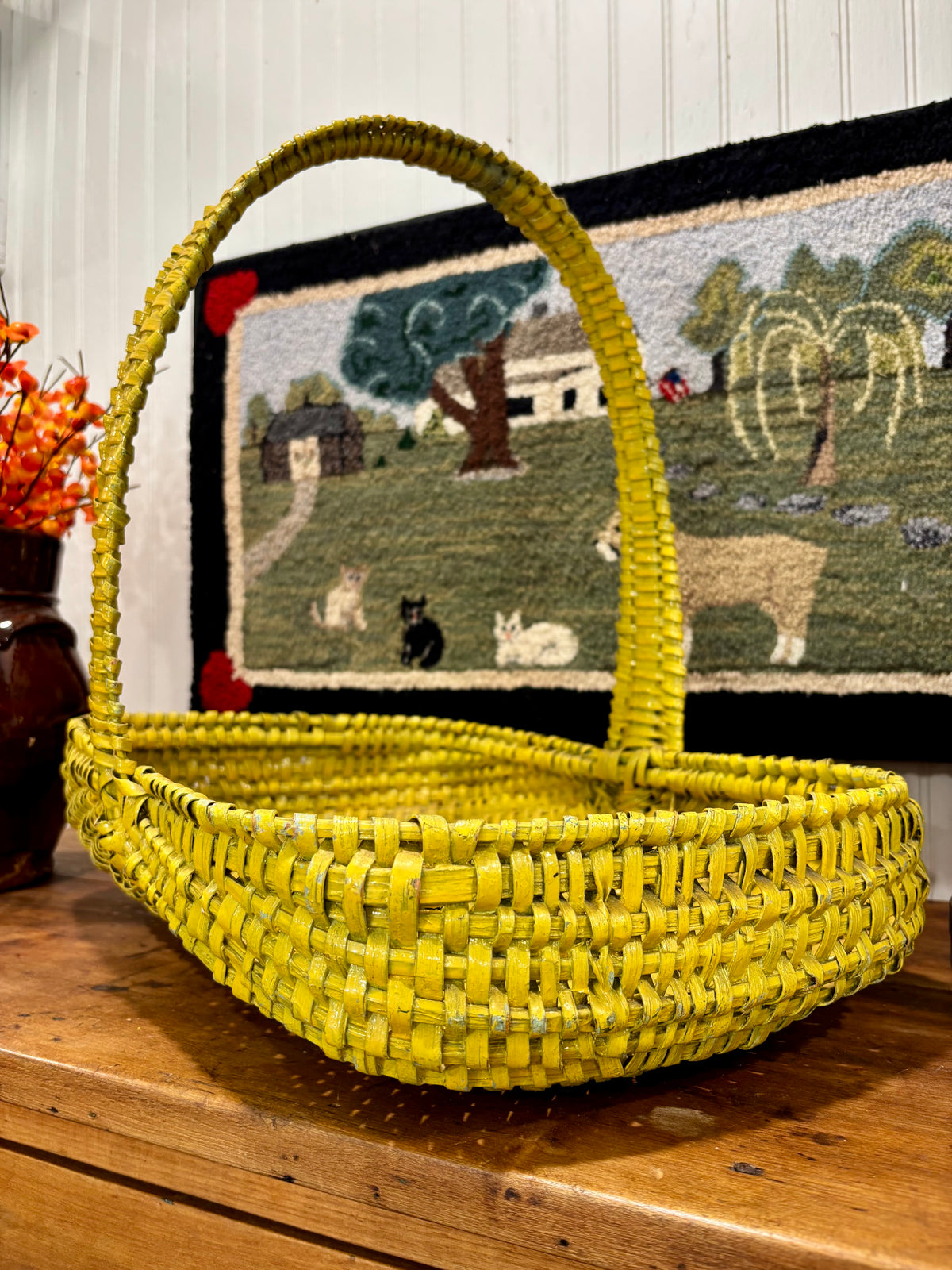 Early Painted Southern Appalachian Gathering Basket, c1890–1910