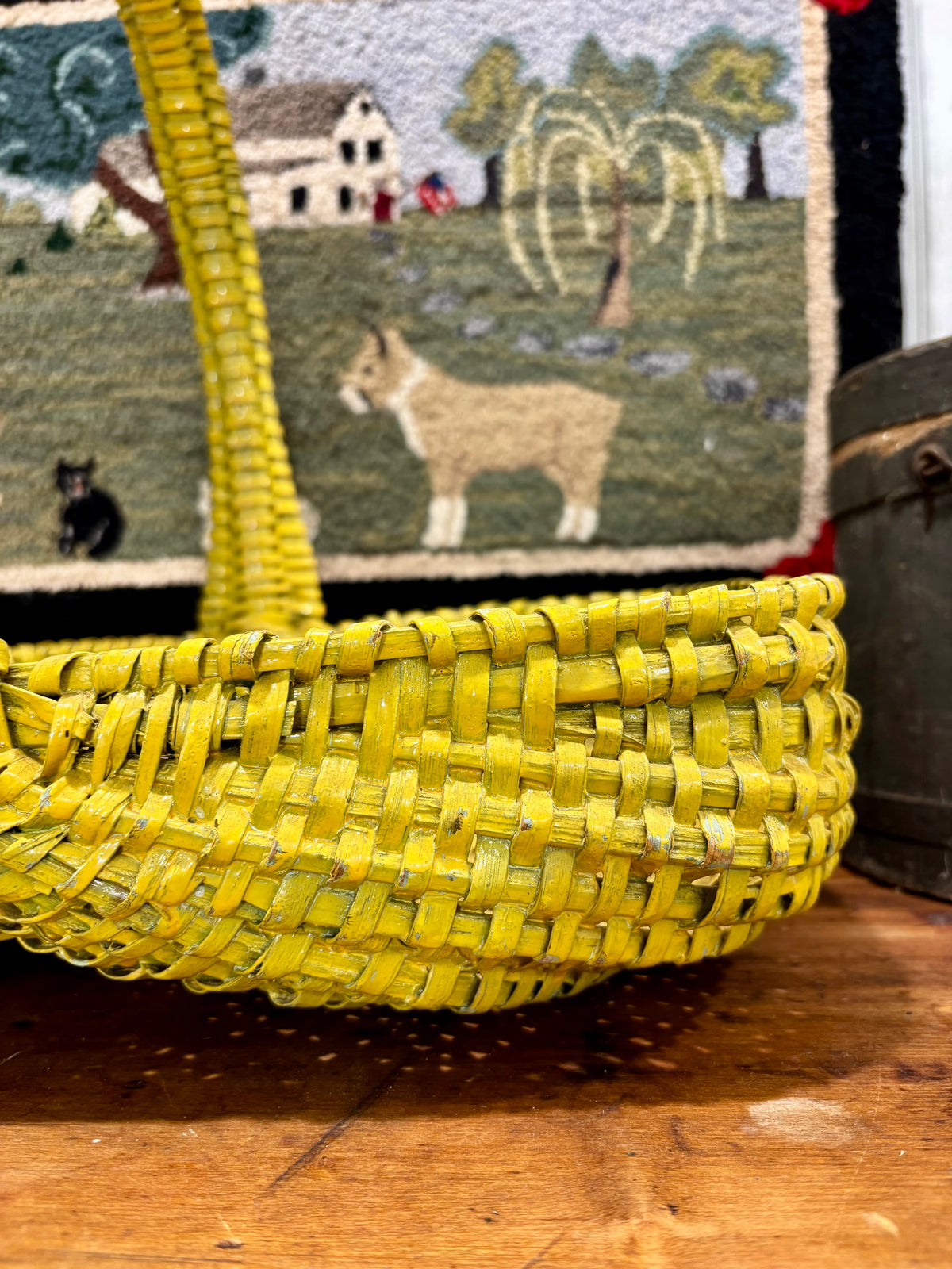 Early Painted Southern Appalachian Gathering Basket, c1890–1910