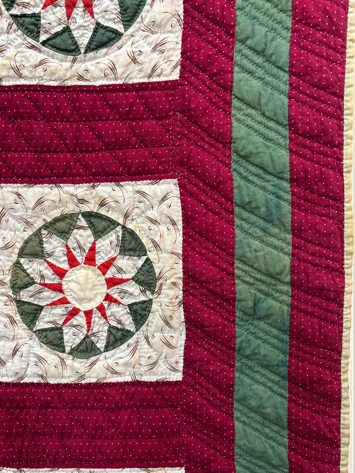 c1890–1910 Antique Mariner’s Compass / Sunburst Quilt - 61x70”