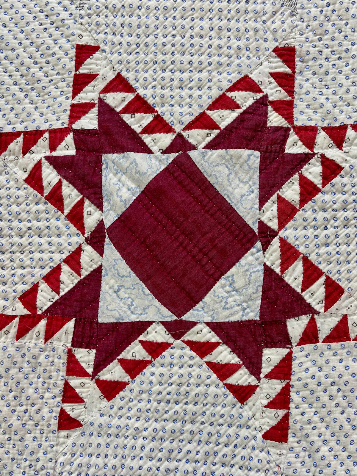 Antique Feathered Star Quilt, c1880–1900
