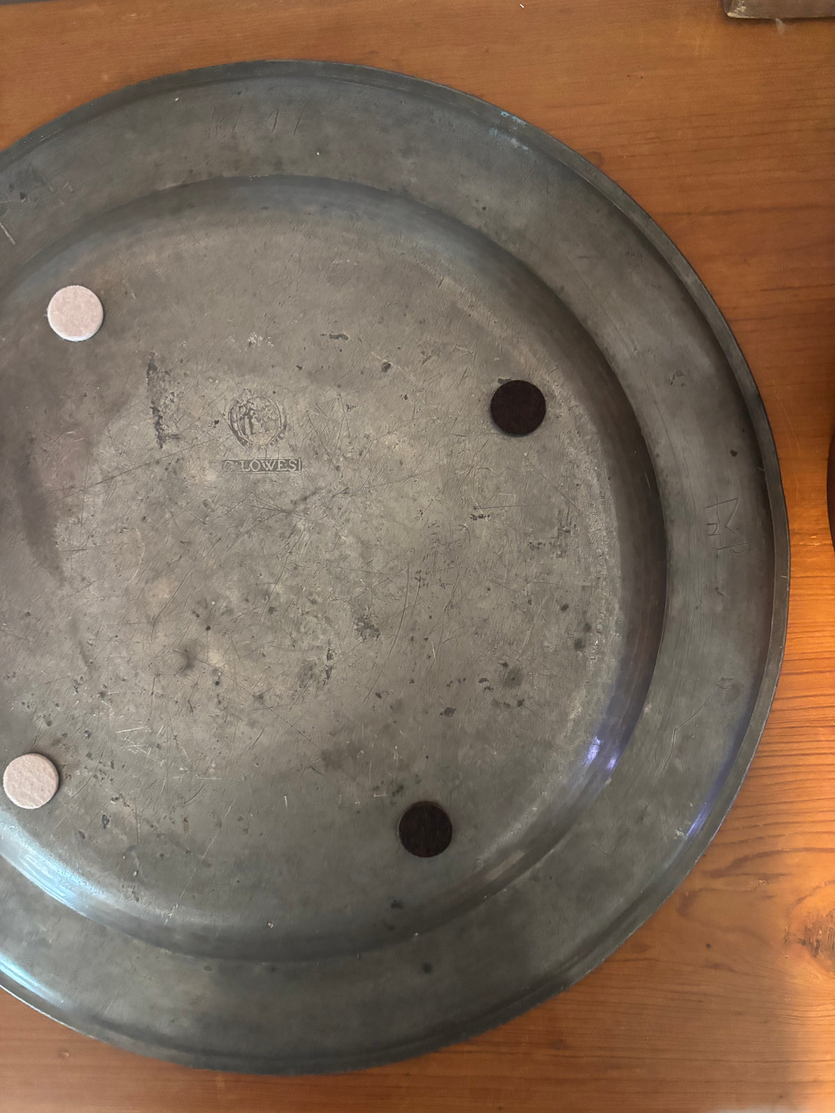 18th Century English Pewter Charger, George Lowes, Newcastle, c1750