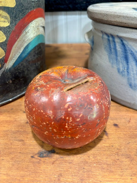 Antique Redware Apple Bank | c1880-1910